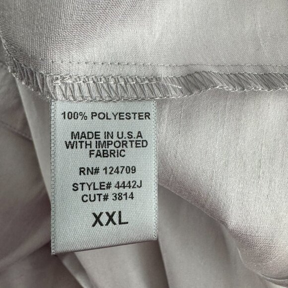 IC Collection Button Front Blouse Shirt 2XL Silver Cuffed Polyester TP-3463 - Picture 12 of 13